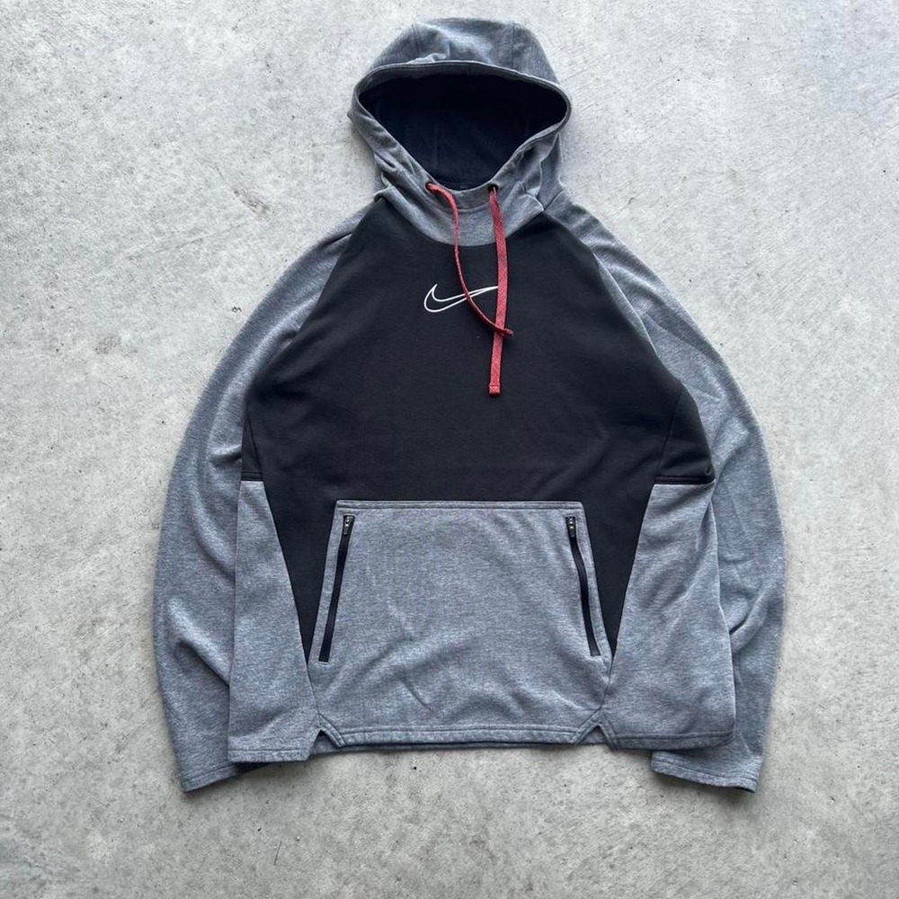 Grey and black Nike Thermal-Fit hoodie Essential